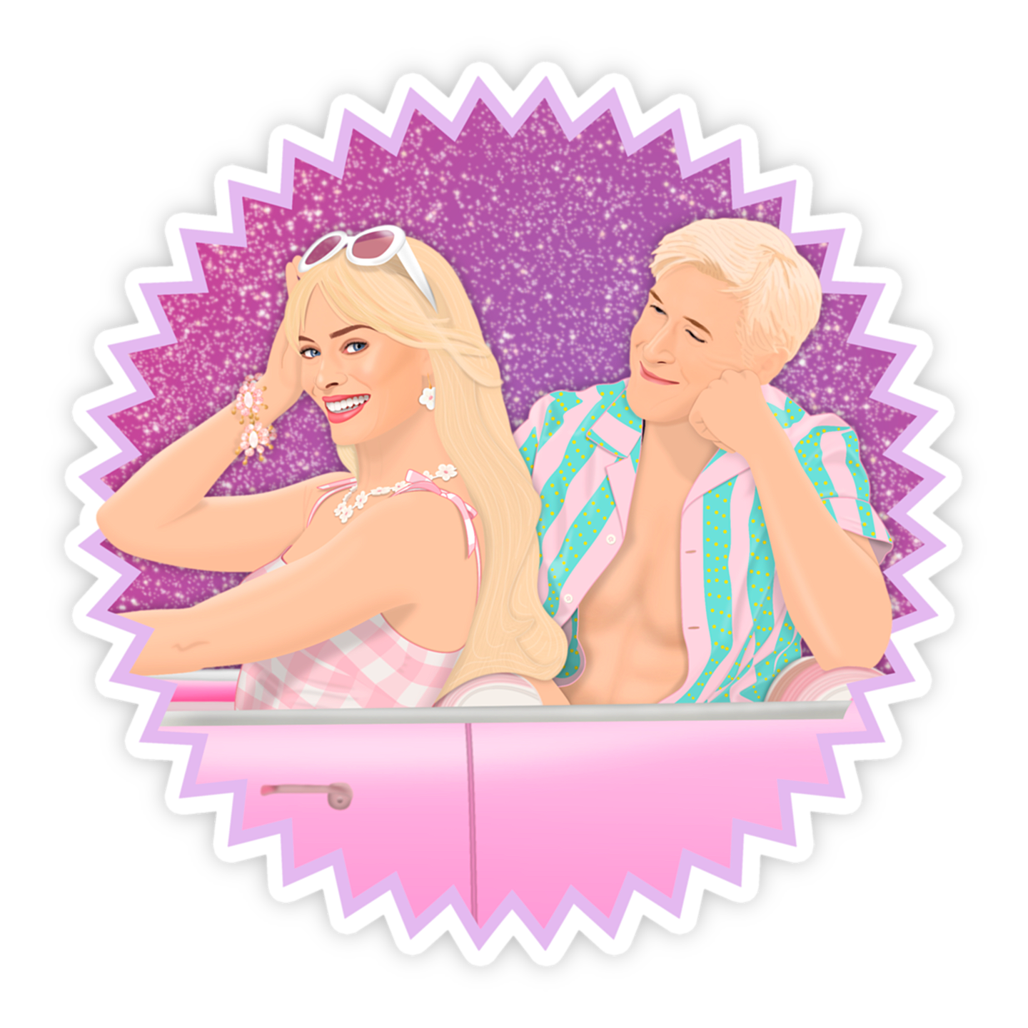**SALE** Barbie Movie Barbie & Ken Margot Robbie Ryan Gosling Sticker